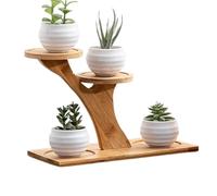 Generico Supporto Fiori - Legno Rustico Scaffale Espositore Multi Livello | Porta Piante Organizzatore Decorativo Per Vaso Teiera Camera Studio Balcone Appartamento Ufficio Tavolo Scrivania