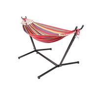 Generico Supporto for Amaca, Telaio Regolabile, Supporto for Altalena da Campeggio Portatile for Esterni, for Viaggi, Campeggio(con Amaca)(Red)
