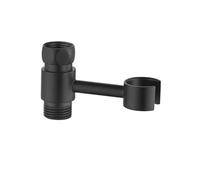 Generico Supporto for bidet con spruzzatore portatile for bagno, in ottone nero/cromo, supporto for soffione doccia, valvola girevole a 360°, accessorio for tappo sedile
