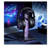Generico Supporto for cuffie da gioco in acrilico, luce RGB con 10 modalità, connessione audio USB e 3,5 mm, pratica attrezzatura da desktop for uomini, giocatori e appassionati di musica(Black)