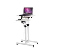 Generico Supporto for Podio Mobile da Tavolo Doppio con Pannello Regolabile, for Sala Conferenze, Altezza Regolabile 95-150 Cm (Include Solo Rack)(Color 1)