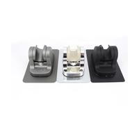 Generico Supporto for soffione doccia autoadesivo regolabile in argento nero, supporto fisso a parete, piastra di base in ABS for accessori da bagno