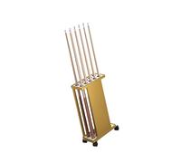 Generico Supporto For Stecche Da Biliardo Con 4 Ruote, Supporto For For 10/16, Pratico Organizzatore For Spazi Commerciali Domestici(Gold+White,10-hole)