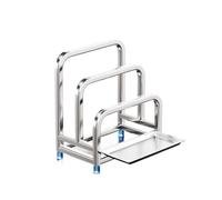 Generico Supporto for Tagliere in Acciaio Inox Rotondo, Doppio Supporto Multifunzione for riporre Gli Utensili da Cucina, Ra Pure(201 Double Chopping Board Rack)