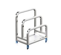 Generico Supporto for Tagliere in Acciaio Inox Rotondo, Doppio Supporto Multifunzione for riporre Gli Utensili da Cucina, Ra Pure(304 Double Chopping Board Rack)