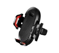 Generico Supporto for telefono da auto con ventosa a collo di cigno regolabile for cruscotto e parabrezza(Red Air Vent Type)