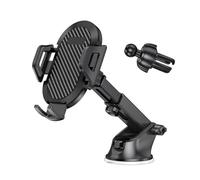 Generico Supporto for telefono da auto con ventosa a collo di cigno regolabile for cruscotto e parabrezza(One Pack Two Uses)