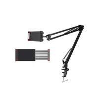 Generico Supporto for telefono da letto con braccio estensibile, supporto for tablet girevole a 360° morsetto robusto for 4,7-12,9 pollici(Double fold 4.7-10.2)