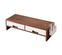 Generico Supporto Monitor PC - 37x32.5cm Doppio Cassetto Organizzatore Ergonomico | Alzata Schermo - Per Famiglia Amici Casa Interno Studio Camera Tavolo