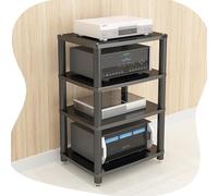 Generico Supporto Multimediale AV 4 Livelli, Mobiletto Porta Componenti Aperto HiFi Rack, Mobiletto Stereo Rack Ripiano AV Componenti Scaffale For Ufficio Soggiorno(Black,4-Tier/60x48x86cm)