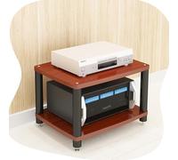 Generico Supporto Multimediale AV 4 Livelli, Mobiletto Porta Componenti Aperto HiFi Rack, Mobiletto Stereo Rack Ripiano AV Componenti Scaffale For Ufficio Soggiorno(Teak,2-Tier/60x48x42cm)