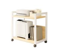Generico Supporto Multimediale AV, Ripiano Porta Stampante Da Pavimento, Staffa Audio Mobile, For Casa/ufficio/teatro, Facile Installare(White,60x51x40cm)