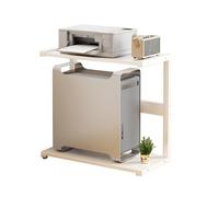 Generico Supporto Multimediale AV, Ripiano Portaoggetti In Acciaio Da Pavimento, Rack Audio Portatile, Adatto For Soggiorno/studio/ufficio, Salvaspazio(White,52x30x54cm)