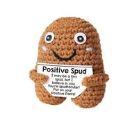 Generico Supporto Patate - Morbido Regalo Di Peluche Amigurumi Con Carta Incoraggiante, Simbolo Di Arredamento Emotivo | Di Atmosfera Per Atmosfera Da Giocattolo All'uncinetto Fatto A Mano Che Scr