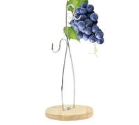 Genérico Supporto per banane, in acciaio inox, base in legno moderna per frutta impilabile, decorazione rustica