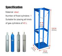 Generico Supporto per bombola di Gas Blu per impieghi gravosi, Supporto Fisso per bombola di Ossigeno da 40 Litri con Dispositivo antiribaltamento, Soluzione di stoccaggio sicura per Ospedale, offici