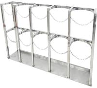 Generico Supporto per bombola di Ossigeno in Acciaio Inossidabile 304, Supporto Fisso per bombole di Gas con Catena, Contiene 5 bombole, Ideale per Uso in Fabbrica, Scuola, Laboratorio - Soluzione di