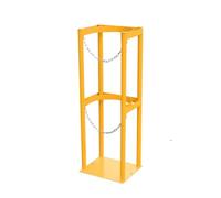 Generico Supporto per bombola di Ossigeno - Porta bombole di Gas Resistente, Carrello Verticale Sicuro per stoccaggio e Trasporto di bombole di propano (Giallo, 35x31x100 cm)