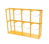 Generico Supporto per bombola di Ossigeno - Porta bombole di Gas Resistente, Carrello Verticale Sicuro per stoccaggio e Trasporto di bombole di propano (Giallo, 127x31x100 cm)