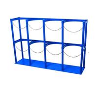 Generico Supporto per bombola di Ossigeno - Rastrelliera Verticale per bombole di Gas, Resistente e Adatta per stoccaggio e Trasporto sicuri (Blu, 127x31x100 cm)