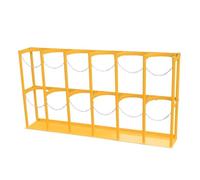 Generico Supporto per bombola di Ossigeno - Rastrelliera Verticale per bombole di Gas, Resistente e Adatta per stoccaggio e Trasporto sicuri (Giallo, 188x31x100 cm)