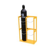 Generico Supporto per bombola di Ossigeno - Rastrelliera Verticale per bombole di Gas, Resistente e Adatta per stoccaggio e Trasporto sicuri (Giallo, 65x31x100 cm)