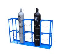 Generico Supporto per bombola di Ossigeno - Rastrelliera Verticale per bombole di Gas, Resistente e Adatta per stoccaggio e Trasporto sicuri (Blu, 157x31x100 cm)