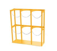 Generico Supporto per bombola di Ossigeno - Rastrelliera Verticale per bombole di Gas, Resistente e Adatta per stoccaggio e Trasporto sicuri (Giallo, 96x31x100 cm)