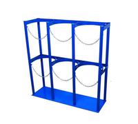 Generico Supporto per bombola di Ossigeno - Robusto Supporto Verticale in Acciaio per bombole di Gas, per stoccaggio e Trasporto sicuri di bombole di propano (Blu, 96x31x100 cm)