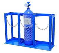 Generico Supporto per bombola di Ossigeno - Supporto in Acciaio per bombole di propano, azoto, Argon, Immersioni - Kit di stoccaggio CO2 con Viti per Laboratorio, Fabbrica, Ospedale (63x20x40 cm)