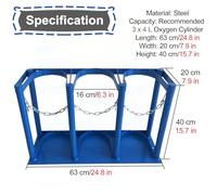 Generico Supporto per bombola di Ossigeno - Supporto per bombole in Acciaio Resistente per propano, azoto, Argon, bombole subacquee - Soluzione di stoccaggio di CO2 con Kit di Viti per Laboratori, Fa
