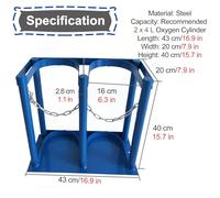 Generico Supporto per bombola di Ossigeno - Supporto per bombole in Acciaio Resistente per propano, azoto, Argon e bombole subacquee, stoccaggio di CO2 con Kit di Viti per Laboratori, fabbriche e OSP