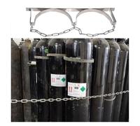 Generico Supporto per bombole di Gas in Acciaio da Parete per ospedali, scuole e fabbriche - Supporto per bombole da 9,8" di Diametro con Catena Protettiva, organizza 2 bombole in Modo efficiente