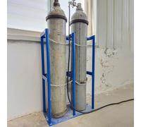 Generico Supporto per bombole di Gas per impieghi gravosi, Supporto per bombole di Ossigeno in Acciaio con Dispositivo antiribaltamento, Spazio di stoccaggio Sicuro da 40 Litri per Officina, Garage,