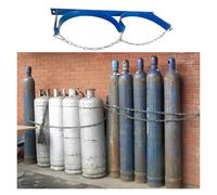 Generico Supporto per bombole di Ossigeno a Parete - Scaffale Organizer in Acciaio Resistente con Catena, Facile da installare per fabbriche, scuole, ospedali (può Contenere 2 bombole, 25,6x7,9 polli