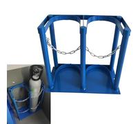Generico Supporto per bombole di Ossigeno e propano - Supporto Regolabile in Acciaio per cliniche, Supporto per stoccaggio di azoto e CO2 con Catene, Supporto Durevole per Un Trasporto Sicuro