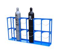 Generico Supporto per bombole di Ossigeno - Robusto Supporto Verticale in Acciaio per bombole di Gas, per stoccaggio e Trasporto sicuri di bombole di propano (Blu, 188x31x100 cm)