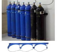 Generico Supporto per bombole di Ossigeno - Supporto in Acciaio da Parete per Laboratorio, Fabbrica, casa e Scuola - Supporto per bombole Blu Resistente con Catena Protettiva (3 Set, 37,4" x7,9)
