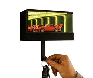 Genérico Supporto per chiavi da garage, ganci LED con illusione di specchio, portachiavi decorativo con specchio e illusione di casa, per la decorazione della casa, del bagno e della cucina