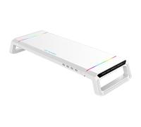 Generico Supporto Per Computer,Organizer Da Scrivania Per Monitor Da Tavolo - Supporto Per Laptop Pieghevole Per Stampante PC Con Luce RGB Con 4 Porte Hub USB 3.0, 9 Modalità Di Illuminazione