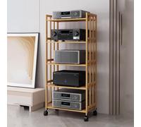 Generico Supporto per Console Stereo Vintage Regolabile, Contenitore multimediale Mobile a 5 Livelli per Home Theater e Studio di Registrazione, mobiletto angolare per Dischi Indipendente e libreria