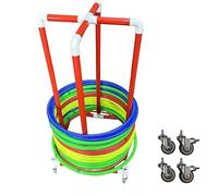 Generico Supporto per Corda per Saltare, Supporto per Hula Hoop con Ruote, Supporto per Cerchi da Palestra, Carrello espositivo per Hula Hoop in Piedi per lezioni di educazione Fisica nella Scuola Me