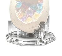 Generico Supporto per di - Supporto per in acrilico, base espositiva poligonale | Scaffale trasparente per la raccolta di minerali, elegante vetrina in pietra preziosa geode di quarzo per