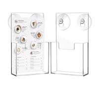 Genérico Supporto per display volantini - Supporto per volantini in acrilico da 2 pezzi | Display trasparente con ripiano organizer per volantini a parete per tasca