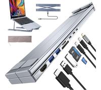 Generico Supporto per Laptop USB-C 8 in 1, Regolabile con Porte USB, HDMI 4k, 2 USB 3.0, PD 100w, Dock Station Universale for MacBook PRO/Air/dell/HP/Surface/Lenovo, Plug And Play