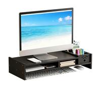Generico Supporto Per Monitor Da Computer - Pannello In Legno PVC 49x20x11cm | Rialzo Ergonomico A 2 Livelli Con Organizer | Supporto Da Scrivania Per Casa, Ufficio, Studio O Camera Universitaria