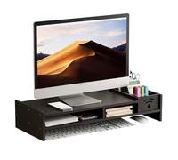 Generico Supporto per monitor ergonomico, rialzo per ripiano regolabile a 2 livelli con organizer per riporre gli oggetti, supporto per computer durevole per laptop, PC o TV, per l'ufficio domestico,