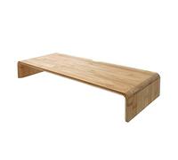Generico Supporto per Monitor in bambù Alzatina Ergonomica, Organizer da Scrivania Salvaspazio per Ufficio e Scuola, Design Semplice e Pratico