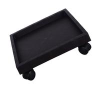 Generico Supporto per Piante a Forma Regolare Vassoio Porta Vaso Resistente con Ruote in Plastica Nero Che Previene Fuoriuscite di Acqua e Terra, per Balcone e Giardino