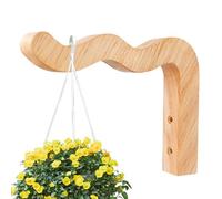 Generico Supporto per Piante da Interno | 23 cm Resistente Decorativo a Forma d'Onda,Appendi Piante da Parete in Legno,per Balcone Giardino Fioriere Campanelli Mangiatoie Lanterne